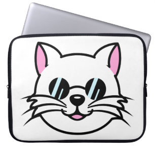 Funda Para Portátil Gato blanco con gafas negras / gafas de sol