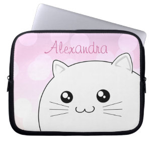 Funda Para Portátil Gato blanco del gatito del kawaii lindo
