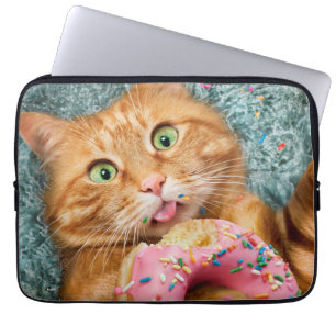 Funda Para Portátil Gato comiendo sin comer