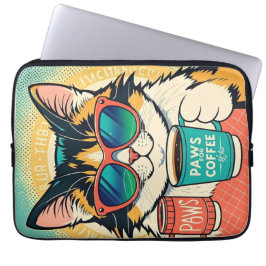 Funda Para Portátil Gato con gafas de sol sobredimensionadas, sostenie