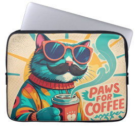 Funda Para Portátil Gato con gafas de sol sobredimensionadas, sostenie