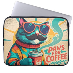 Funda Para Portátil Gato con gafas de sol sobredimensionadas, sostenie