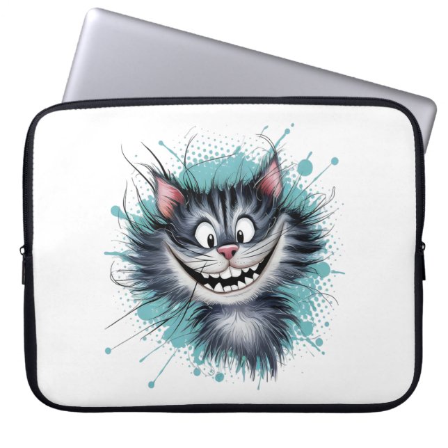 Funda Para Portátil Gato con una sonrisa. (Frente)