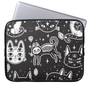 Funda Para Portátil Gato de bruja: Ilustracion aislado de época