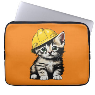 Funda Para Portátil Gato de construcción