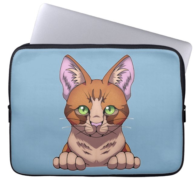 Funda Para Portátil Gato de corte (Frente)
