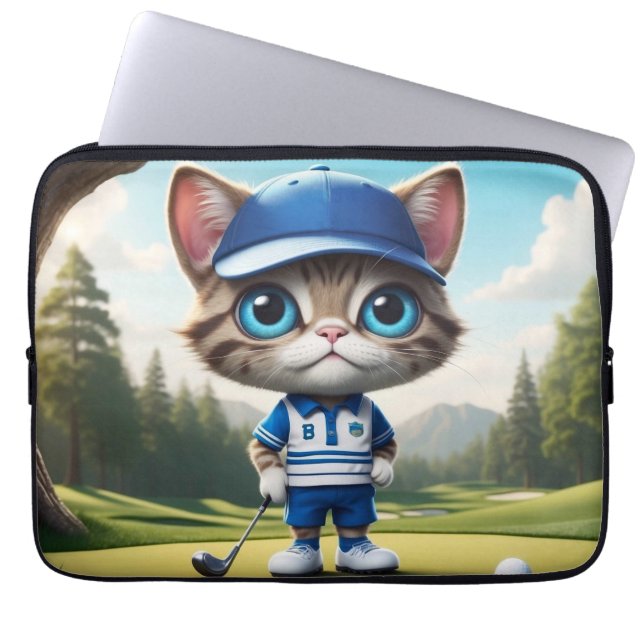 Funda Para Portátil Gato de golf (Frente)