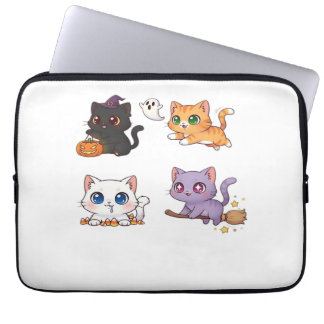 Funda Para Portátil Gato de Halloween Felino Espeluznante y Elegante