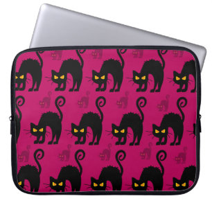 Funda Para Portátil Gato de Halloween: Resumen de patrón sin foco