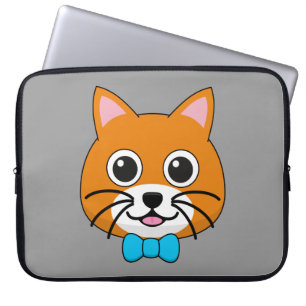 Funda Para Portátil Gato de jengibre feliz lindo con papillón