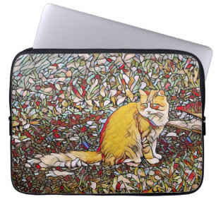 Funda Para Portátil Gato de jengibre para dar un paseo