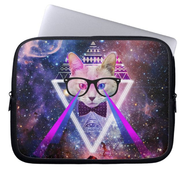Funda Para Portátil Gato de la galaxia del inconformista (Frente)