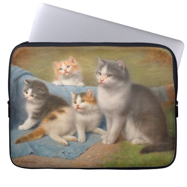Funda Para Portátil Gato de la madre orgullosa Wilhelm Schwar Art (Frente)