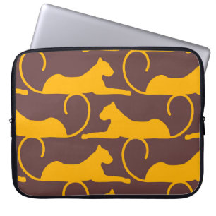 Funda Para Portátil Gato De La Mano De Dibujo Leopardo Cheetah Panther