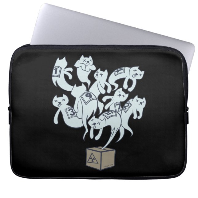 Funda Para Portátil Gato de Schrödinger 9 vidas (Frente)