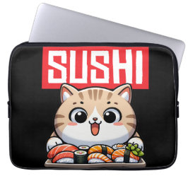 Funda Para Portátil Gato de sushi