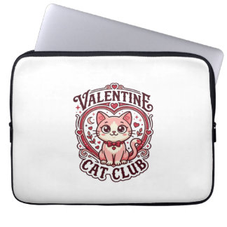 Funda Para Portátil Gato del Día de San Valentín Diseño divertido para