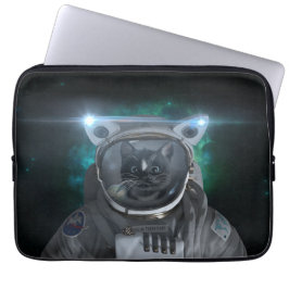Funda Para Portátil Gato del espacio - nebulosa verde -