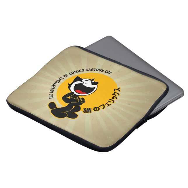 Funda Para Portátil Gato del Personalizado de historietas | 13" (Superior anverso)