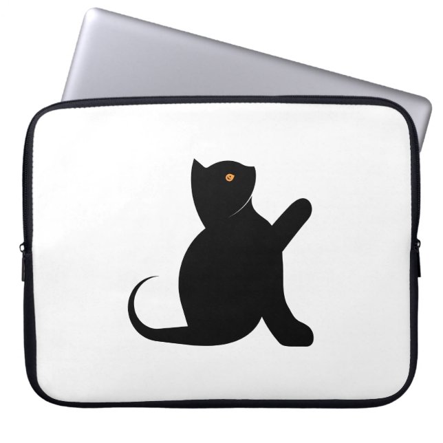 Funda Para Portátil Gato diciendo hola (Frente)