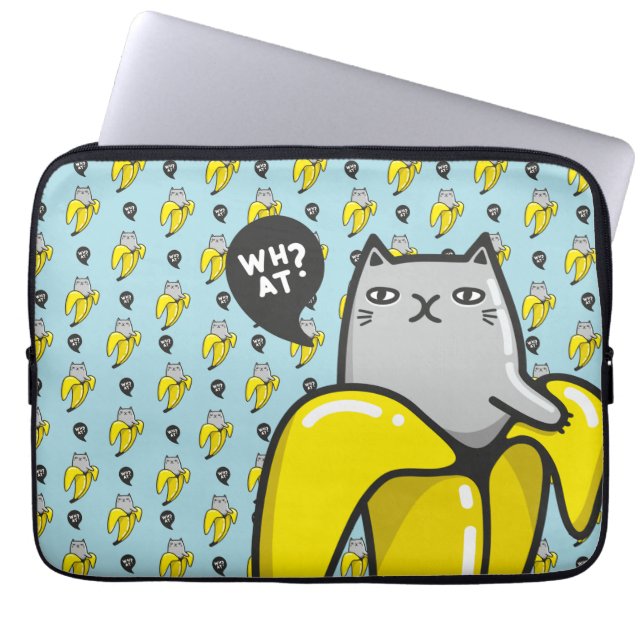 Funda Para Portátil Gato en banana (Frente)