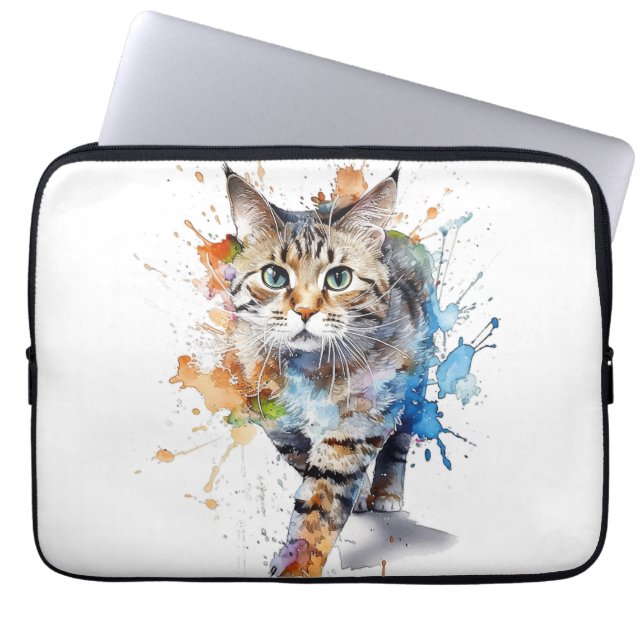 Funda Para Portátil Gato en indignación: belleza y gracia (Frente)