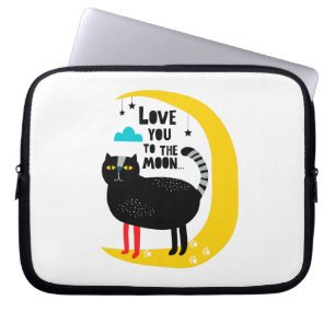 Funda Para Portátil Gato en la luna