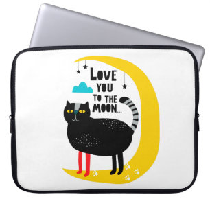 Funda Para Portátil Gato en la luna