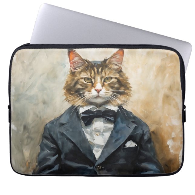 Funda Para Portátil Gato en un traje (Frente)