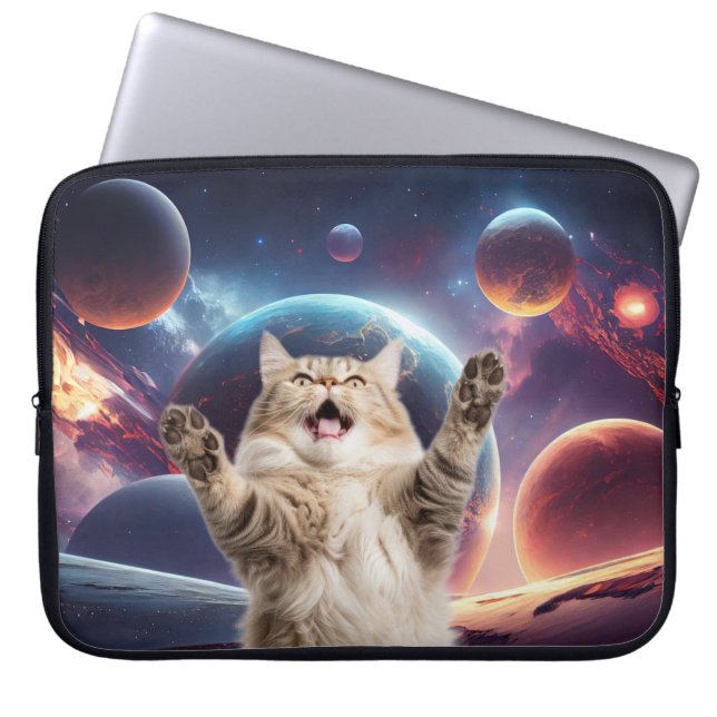 Funda Para Portátil Gato espacial (Frente)