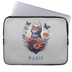 Funda Para Portátil Gato floral gatito gatito gatito