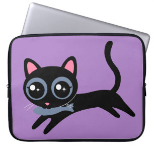 Funda Para Portátil Gato Gatito Adorable con Regalo de Pescado para Ni
