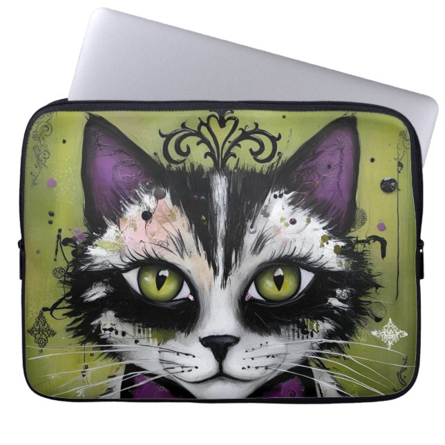Funda Para Portátil Gato gótico (Frente)