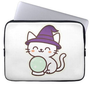Funda Para Portátil Gato Kawaii Halloween - Magnífico y adorable Spook