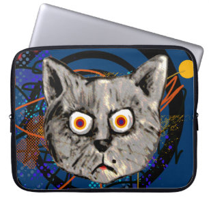 Funda Para Portátil gato loco ~ extraño meau