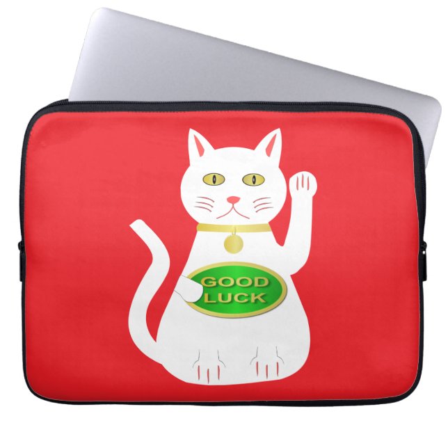 Funda Para Portátil Gato Lucky Oriental (Frente)