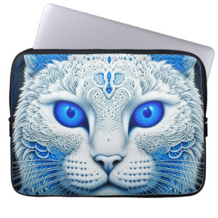 Funda Para Portátil Gato Místico Blanco Arte Etéreo de IA