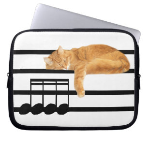 Funda Para Portátil Gato musical del gatito del tabby