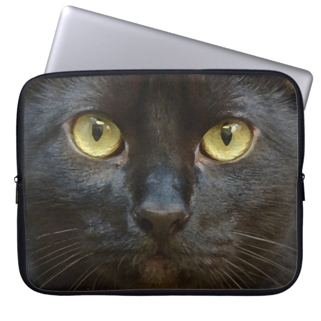 Funda Para Portátil Gato negro (Frente)