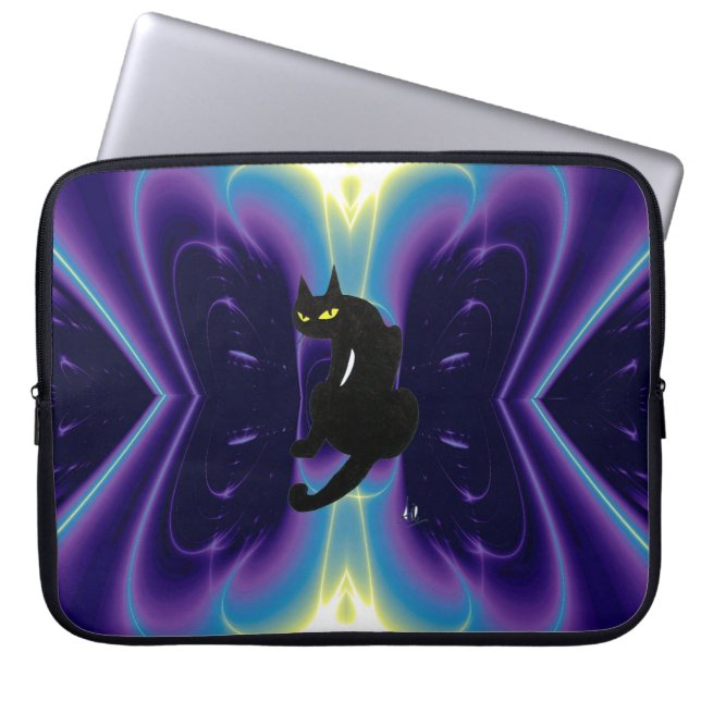 FUNDA PARA PORTÁTIL GATO NEGRO (Frente)