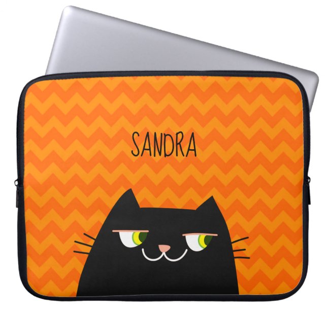 Funda Para Portátil Gato negro (Frente)