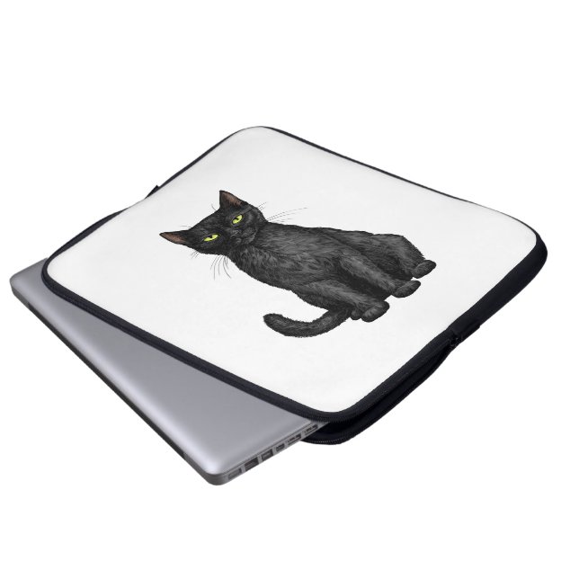 Funda Para Portátil Gato negro (Inferior anverso)