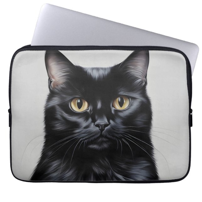 Funda Para Portátil Gato negro (Frente)