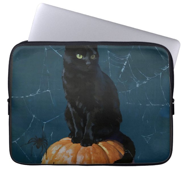 Funda Para Portátil Gato Negro (Frente)