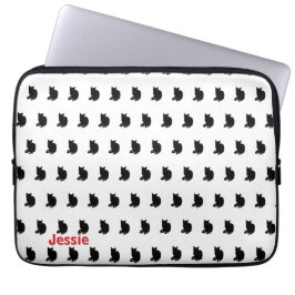 Funda Para Portátil Gato negro (blanco)