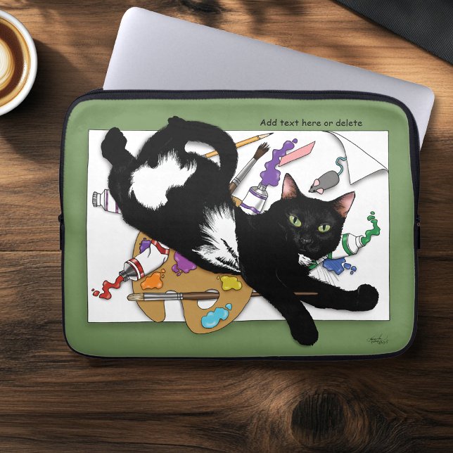 Funda Para Portátil Gato negro del artista (Subido por el creador)