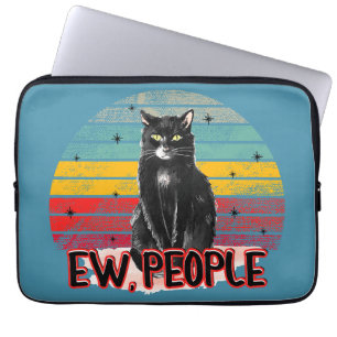 Funda Para Portátil Gato negro retro vintage