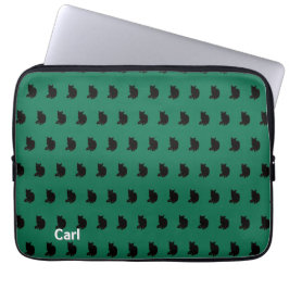 Funda Para Portátil Gato negro (verde)