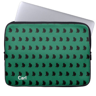 Funda Para Portátil Gato negro (verde)