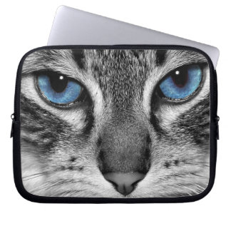 Funda Para Portátil Gato observado azul